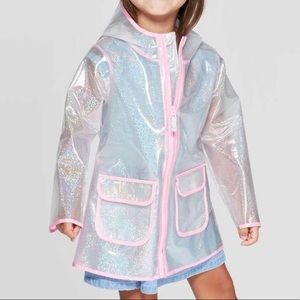 Cat & Jack 5T Girls Rain Coat - Glitter